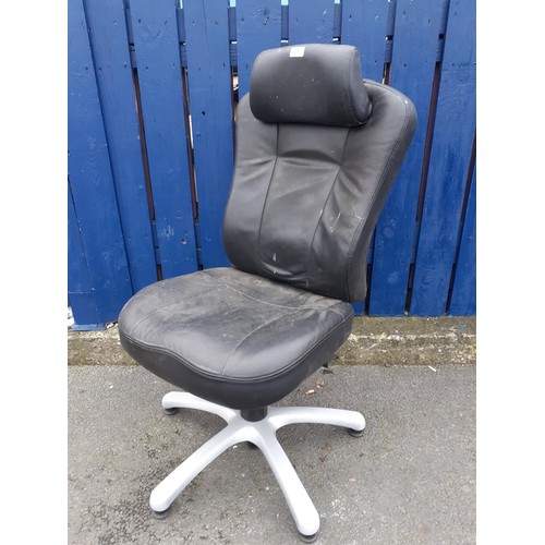 28 - LEATHER SWIVEL CHAIR