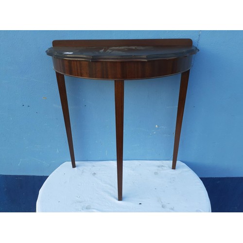 23 - A MAHOGANY HALFMOON HALL TABLE