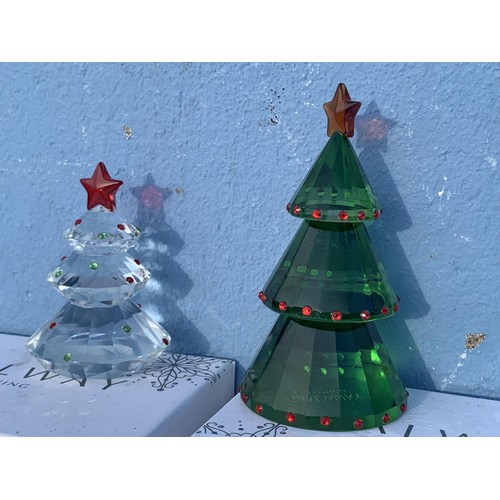 29 - 2 BOXED GALWAY CRYSTAL XMAS TREES