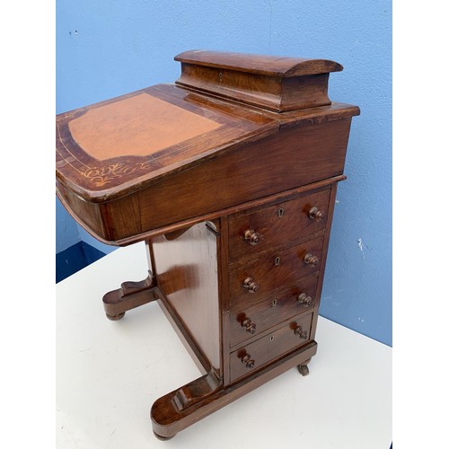 44 - BEAUTIFULLY INLAID VICTORIAN WALNUT DAVENPORT