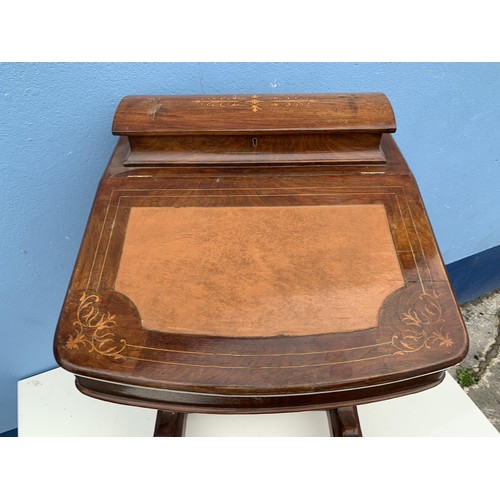 44 - BEAUTIFULLY INLAID VICTORIAN WALNUT DAVENPORT