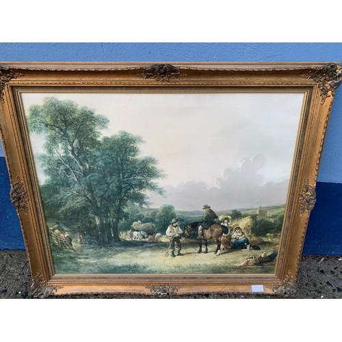 58 - A LARGE GILT FRAMED COACHING SCENE