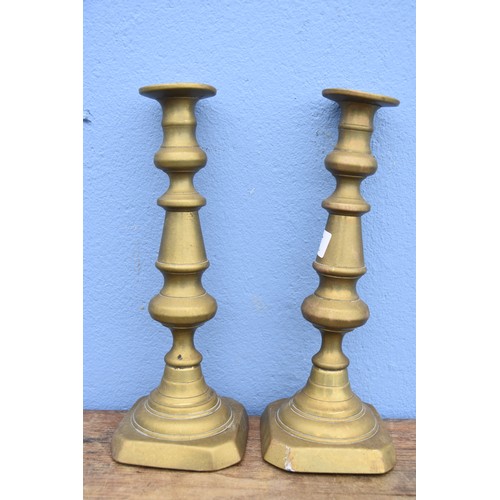 85 - PAIR BRASS CANDLESTICK