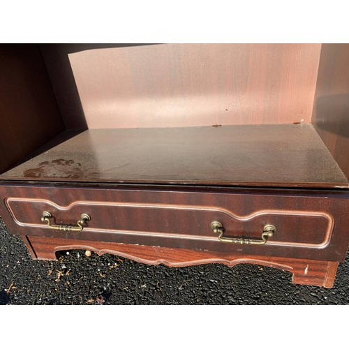 87 - A MAHOGANY ROPE EDGE BOOKSHELVES OVER A SINGLE DRAWER 51