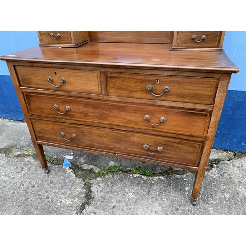 142 - A EDWARDIAN INLAID  INLAID DRESSING CHEST 42