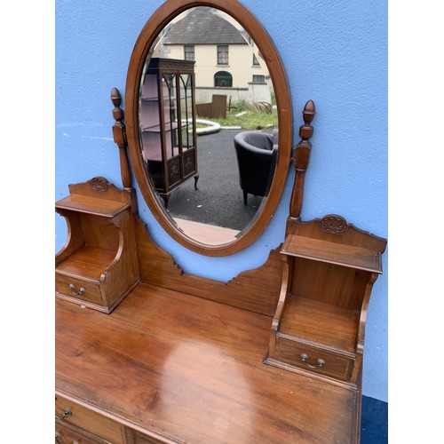 142 - A EDWARDIAN INLAID  INLAID DRESSING CHEST 42