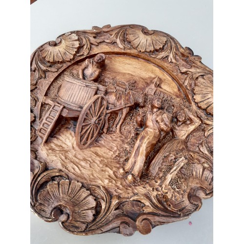 17 - 2 CARVED WOODEN PLAQUES