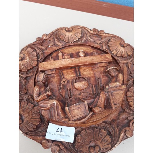 17 - 2 CARVED WOODEN PLAQUES