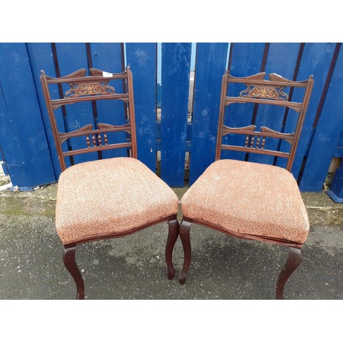 50 - PAIR OF INLAID SIDE CHAIRS