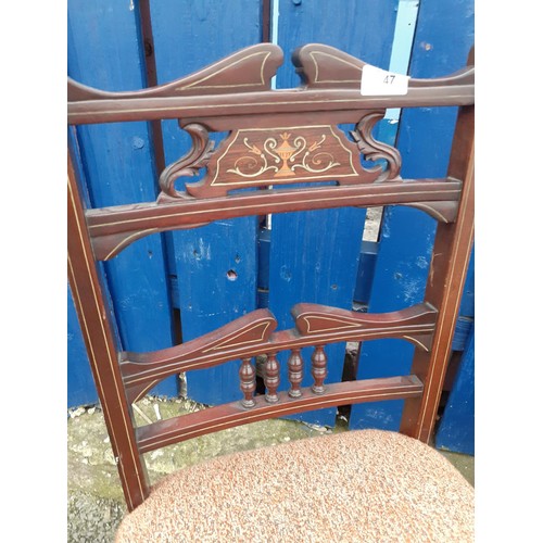 50 - PAIR OF INLAID SIDE CHAIRS