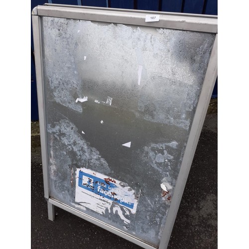 107 - DOUBLE SIDED ADVERTISING BOARD