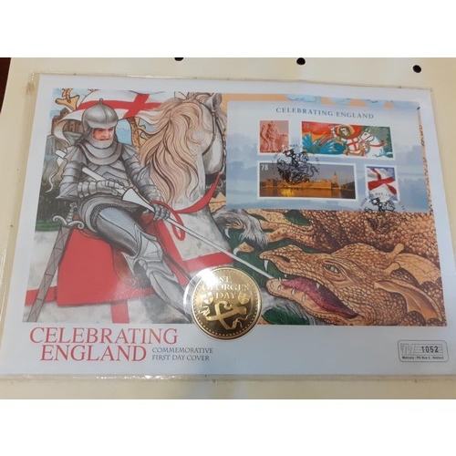 28A - A CELEBRATING ENGLAND 1st DAY COVER AND COIN