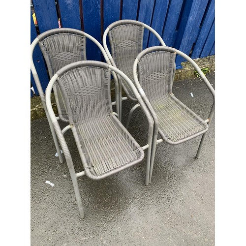 56 - SET OF 4 STACKING GARDEN CHAIRS
