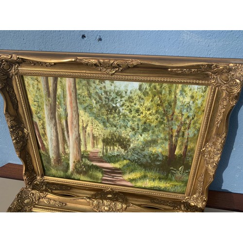 139 - 2 OIL PAINTINGS BY PAISLEY IN ORNATE GILT FRAMES 16X19