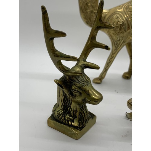 153 - A SELECTION OF 4 BRASS ANIMALS