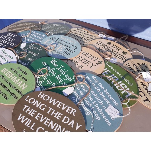 165 - A QUANTITY OF NEW WALL PLAQUES WITH SAYINGS