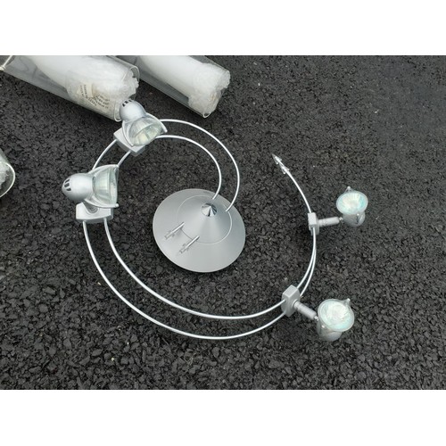 166 - A NEW 3 BRANCH CEILING SPOT LIGHT AND A 3 DROP CEILING LIGHT