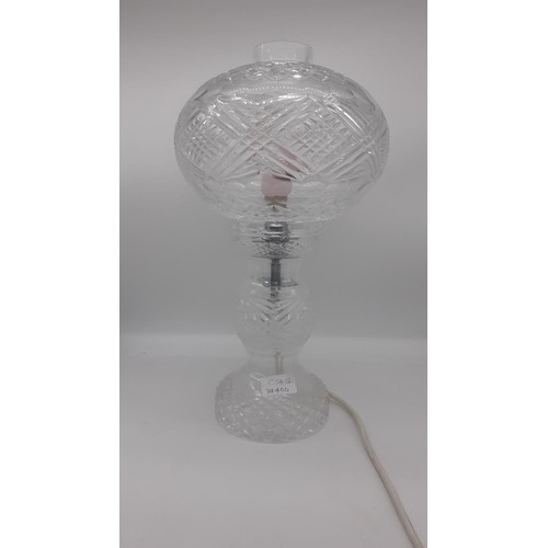 A TYRONE CRYSTAL TABLE LAMP (2 PIECE)