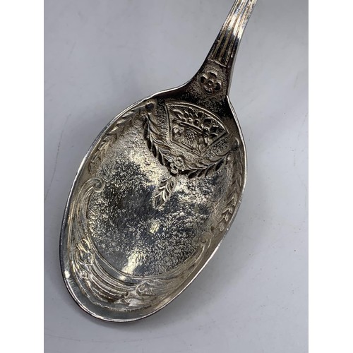 215 - VERY ORNATE SILVER SPOON WITH A CHERUB TO HANDLE 78.6G