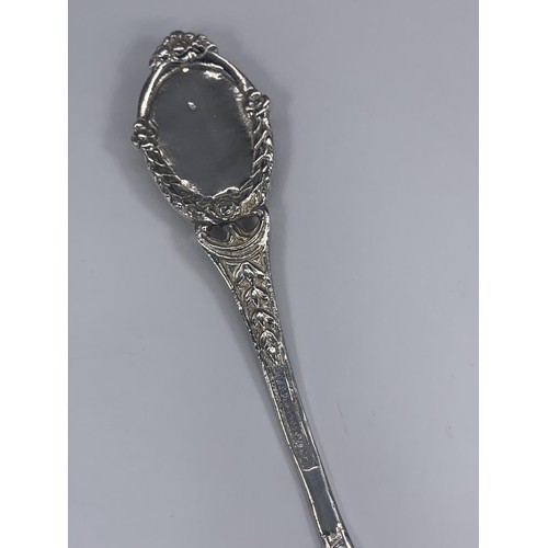 215 - VERY ORNATE SILVER SPOON WITH A CHERUB TO HANDLE 78.6G