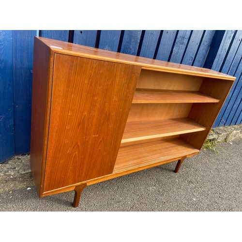 4 - An A H McINTOSH  RETRO TEAK BOOKSHELVES WITH A CUPBOARD DOOR (NO GLASS SLIDING DOORS)