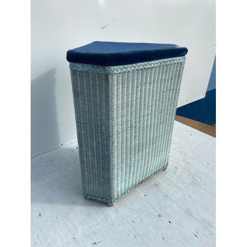 15 - A WICKER CORNER LAUNDRY BASKET LLOLYD LOOM STYLE