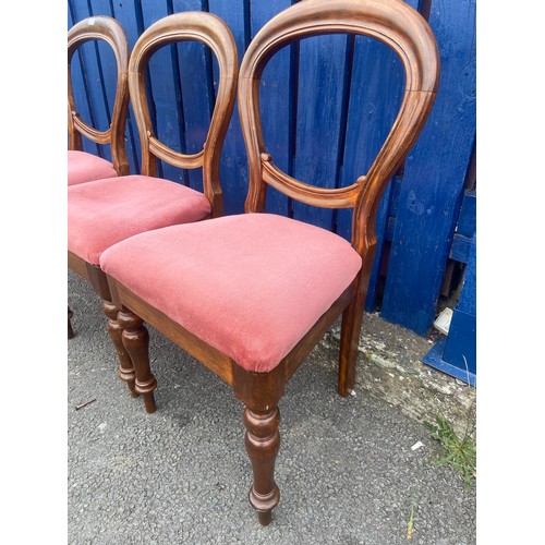 41 - 3 VICTORIAN BALLOON BACK CHAIRS