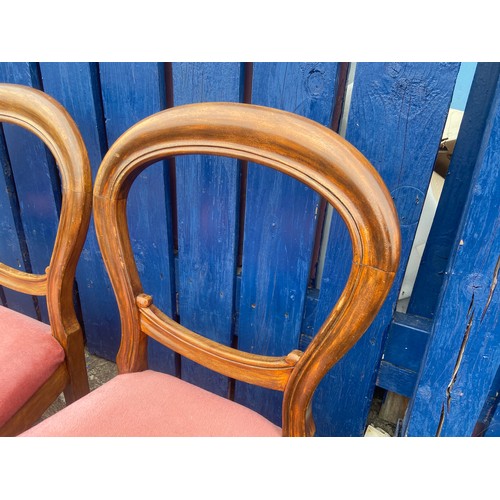 41 - 3 VICTORIAN BALLOON BACK CHAIRS