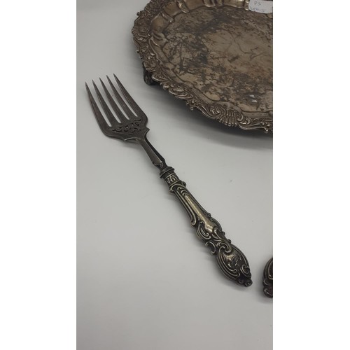 19 - AN EP TRAY SERVING KNIFE AND FORK