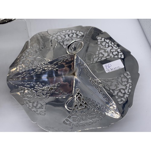 35 - 3 ORNATE SILVER PLATED SERVING DISH