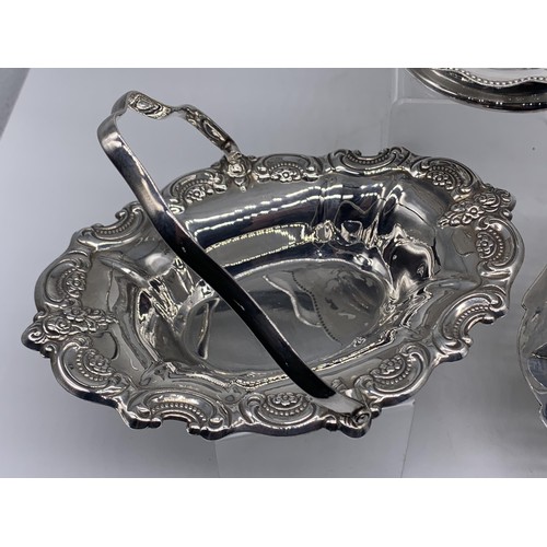 35 - 3 ORNATE SILVER PLATED SERVING DISH