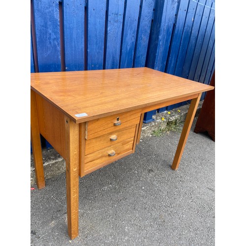 62 - TEAK 3 DRAWER DESK