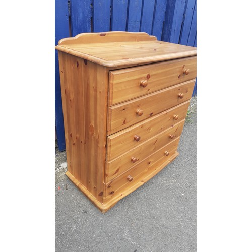 102 - A PINE 5 DRAWER CHEST