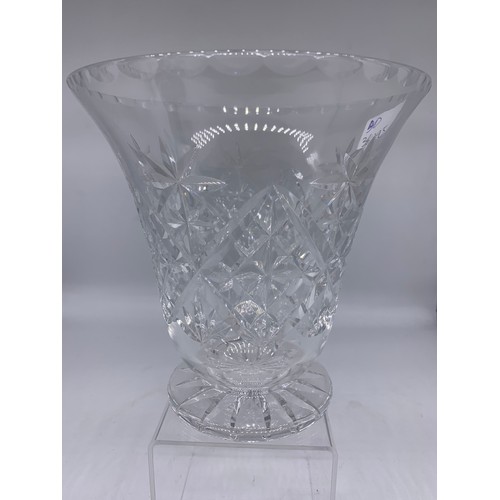 107 - CRYSTAL VASE 7IN TALL