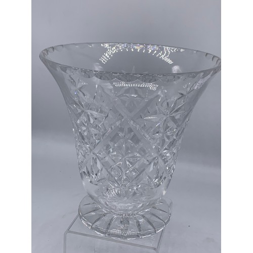 107 - CRYSTAL VASE 7IN TALL