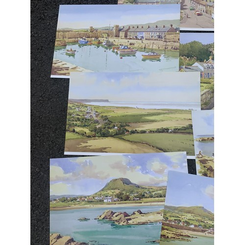 113 - SET OF 12 SAM McLARNON PRINTS ALL OF Co ANTRIM NORTH COAST EACH IS 15X11