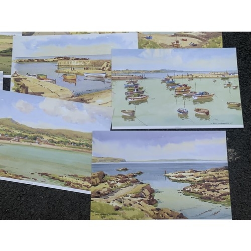 113 - SET OF 12 SAM McLARNON PRINTS ALL OF Co ANTRIM NORTH COAST EACH IS 15X11