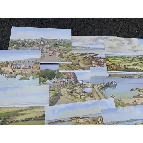 113 - SET OF 12 SAM McLARNON PRINTS ALL OF Co ANTRIM NORTH COAST EACH IS 15X11