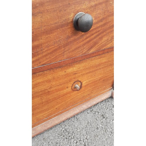 143 - A VICTORIAN MAHOGANY SCOTCH CHEST OF DRAWERS NO FEET