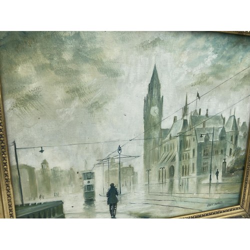 186 - AN OIL ON BOARD BY MANCHESTER ARTIST STEVN SCHOLES