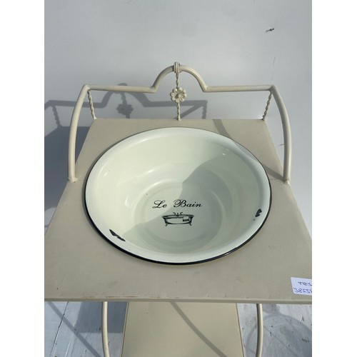 288 - METAL CREAM WASH STAND AND BOWL