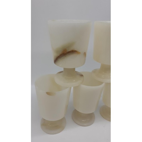 318 - 5 MARBLE TUMBLERS