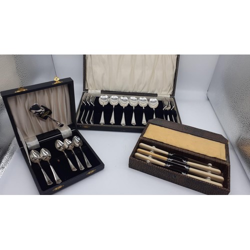 319 - AN ARTHUR PRICE CANTEEN AND 4 BOXES OF FLATWARE