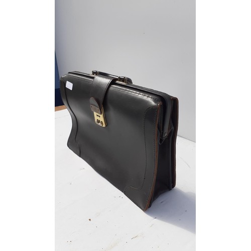 151 - BLACK LEATHER BRIEFCASE