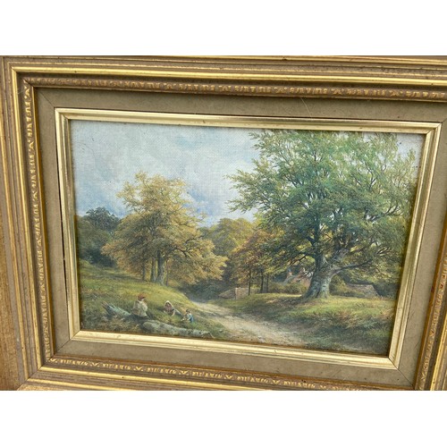 331 - 2 GILT FRAMED OILOGRAMES