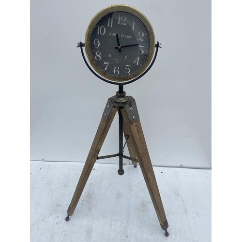 155 - A CLOCK ON A TRIPOD BASE