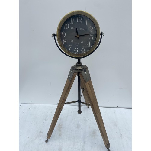 155 - A CLOCK ON A TRIPOD BASE