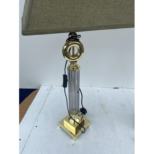 316 - A PAIR OF GILT AND GLASS TABLE LAMPS 35