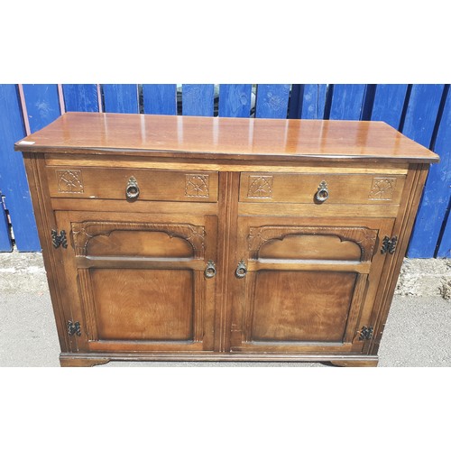 30 - AN OLD CHARM SIDEBOARD DARK OAK