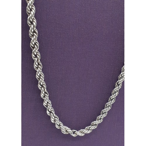 211 - A HEAVY SILVER ROPE CHAIN 41grms